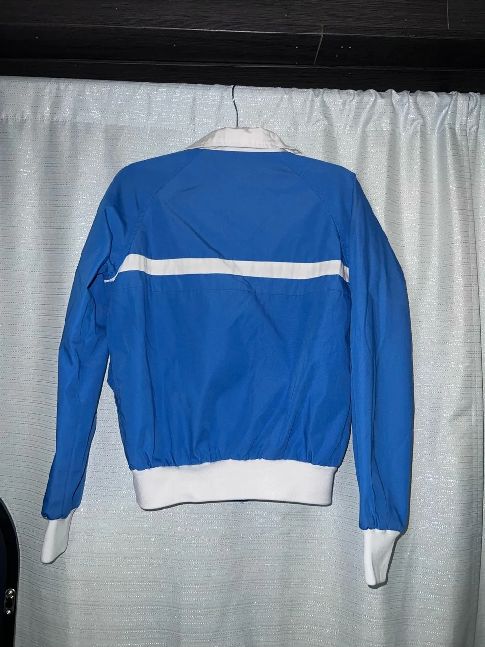 Vintage 1980s Whitefish Bay full-zip unisex bomber jacket  Blue/White Pockets S